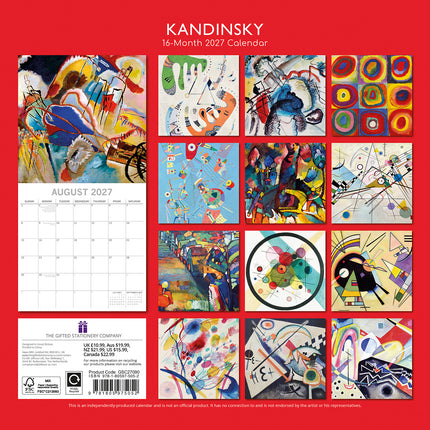 Kandinsky 2027 Premium Square Wall Calendar back cover