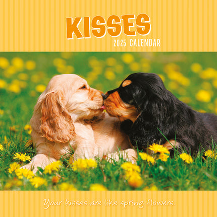 Kisses - 2025 Square Wall Calendar Pets Animals 16 Months Premium Planner Gift