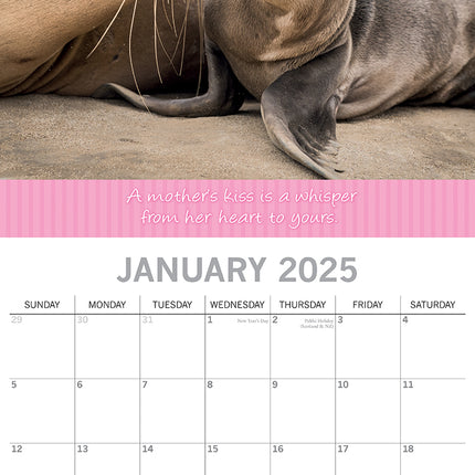 Kisses - 2025 Square Wall Calendar Pets Animals 16 Months Premium Planner Gift