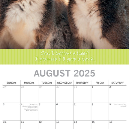 Kisses - 2025 Square Wall Calendar Pets Animals 16 Months Premium Planner Gift