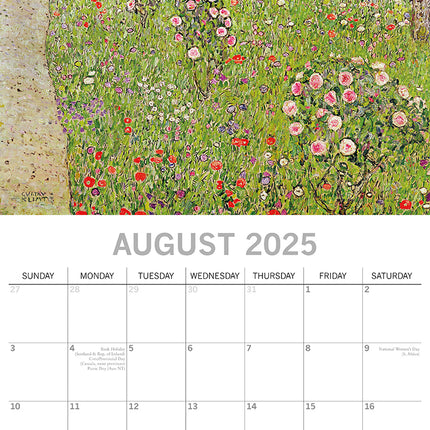 Klimt - 2025 Square Wall Calendar Arts Landscapes 16 Months Premium Planner Gift