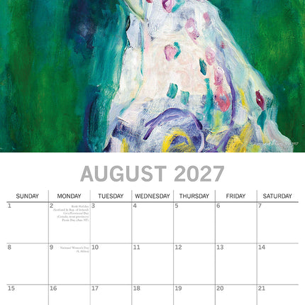 Klimt 2027 Premium Square Wall Calendar August sample page