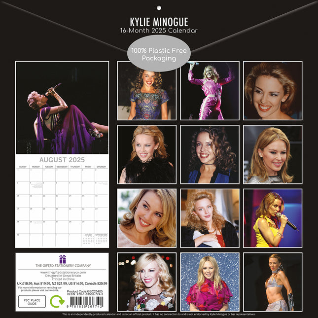 Kylie Minogue - 2025 Square Wall Calendar 16-Month Premium New Year Planner Gift