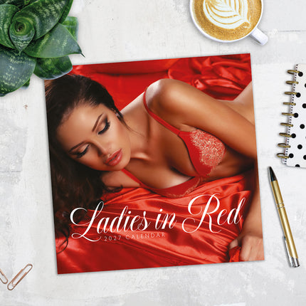 Ladies in Red 2027 square wall calendar - image detail