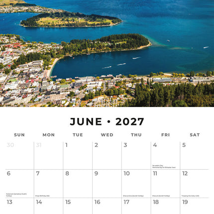 Lakes 2027 square wall calendar - monthly calendar spread