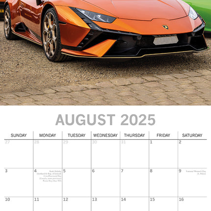 Lamborghini 2025 Square Wall Calendar 16 Months Christmas New Year Planner Gift