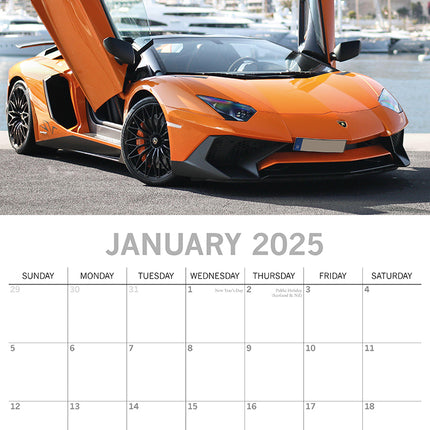 Lamborghini 2025 Square Wall Calendar 16 Months Christmas New Year Planner Gift