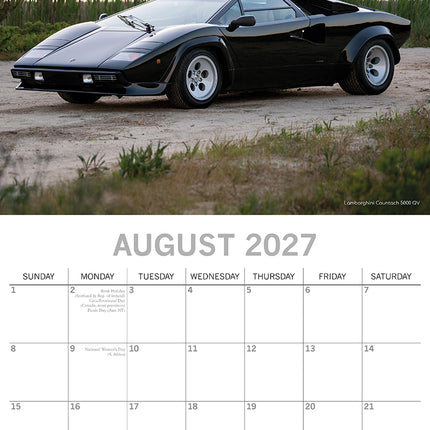 Lamborghini 2027 Premium Square Wall Calendar August sample page