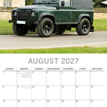 Land Rover 2027 Premium Square Wall Calendar August sample page