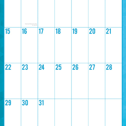 Large Print Calendar 2027 Premium Square Wall Calendar August sample page