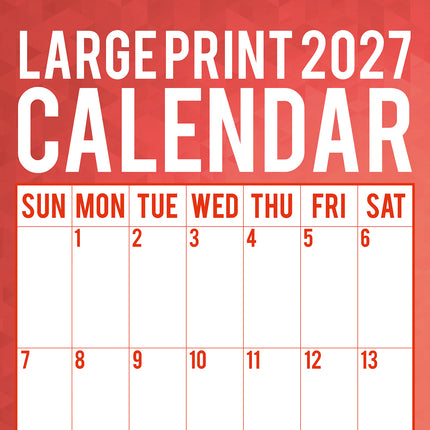 Large Print Calendar 2027 Premium Square Wall Calendar cover