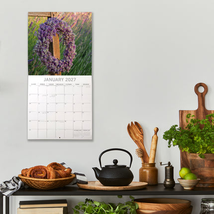 Lavender 2027 Premium Square Wall Calendar lifestyle image