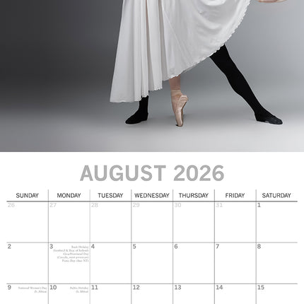 Ballet - 2026 Square Wall Calendar 16 Month Home Planner Christmas New Year Gift