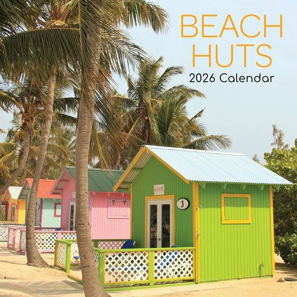 Beach Huts - 2026 Square Wall Calendar 16 Months Planner Christmas New Year Gift