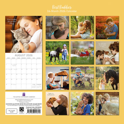 Best Buddies 2026 Square Wall Calendar 16 Months Planner Christmas New Year Gift