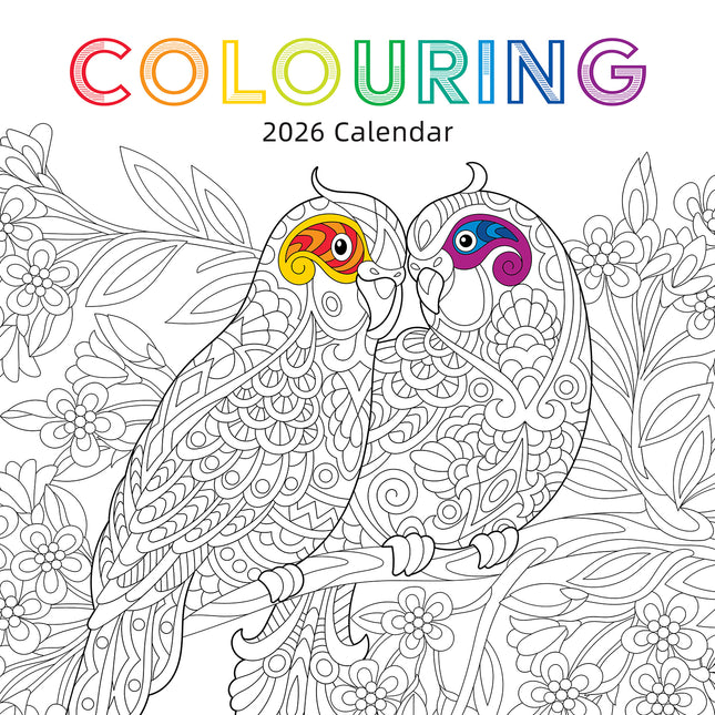 Colouring - 2026 Square Wall Calendar 16 Months Planner Christmas New Year Gift