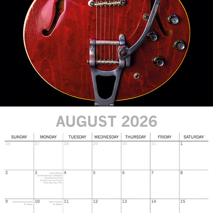Iconic Guitars - 2026 Square Wall Calendar 16 Months Planner Xmas New Year Gift