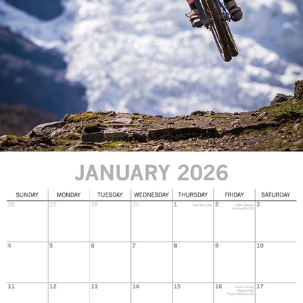 Mountain Biking - 2026 Square Wall Calendar 16 Months Planner Xmas New Year Gift