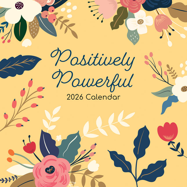 Positively Powerful - 2026 Square Wall Calendar 16 Months Planner New Year Gift