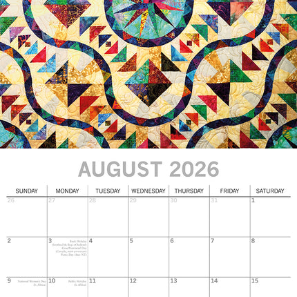Quilting - 2026 Square Wall Calendar 16 Months Planner Christmas New Year Gift