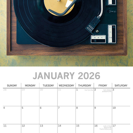 Retro - 2026 Square Wall Calendar 16 Months Home Planner Christmas New Year Gift