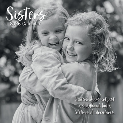Sisters 2026 Square Wall Calendar 16 Months Home Planner Christmas New Year Gift