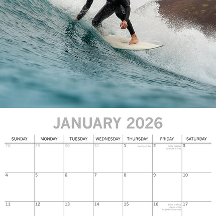 Surf Life - 2026 Square Wall Calendar 16 Months Planner Christmas New Year Gift