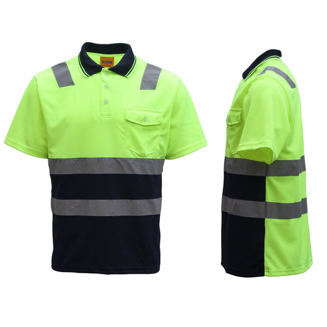 hi-vis-short-sleeve-workwear-shirt-w-reflective-tape-cool-dry-safety-polo-2-tone