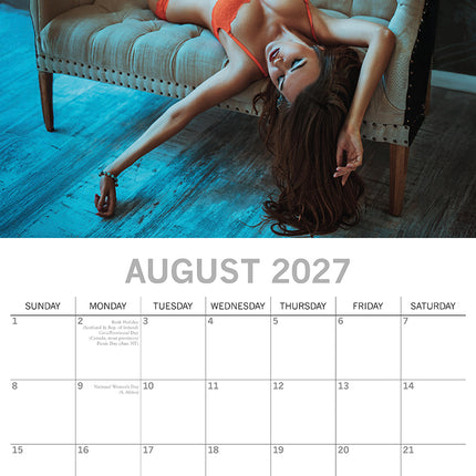 Lingerie 2027 Premium Square Wall Calendar August sample page