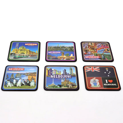 6pcs Australian Souvenirs Wooden Coasters w Gift Box Drink Beer Holder Place Mat - Zmart Australia