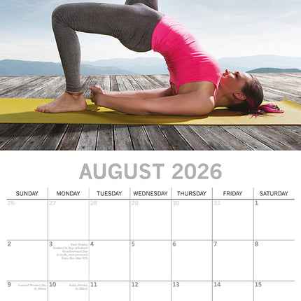 Yoga - 2026 Square Wall Calendar 16 Months Home Planner Christmas New Year Gift