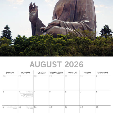 Zen - 2026 Square Wall Calendar 16 Months Home Relax Planner Xmas New Year Gift
