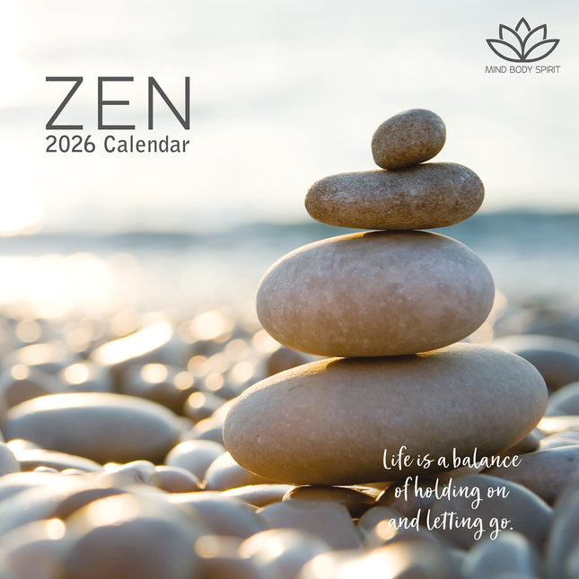 Zen - 2026 Square Wall Calendar 16 Months Home Relax Planner Xmas New Year Gift