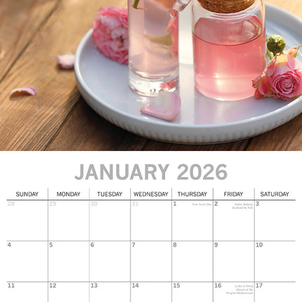 Zen - 2026 Square Wall Calendar 16 Months Home Relax Planner Xmas New Year Gift
