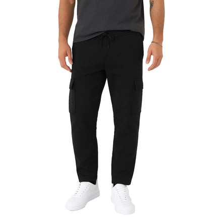 Men's Black Fleece Cargo Pants | Warm & Functional with 5 Pockets