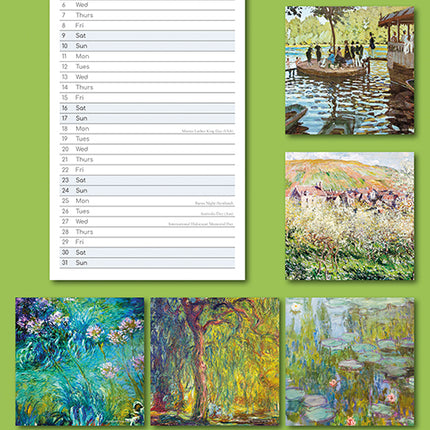 Monet 2027 Premium Slim Wall Calendar back cover