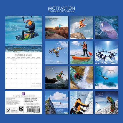 Motivation 2027 Premium Square Wall Calendar back cover