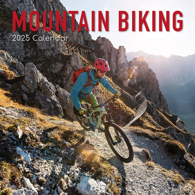 Mountain Biking 2025 Square Wall Calendar 16 Months New Year Xmas Planner Gift