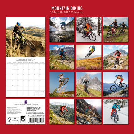 Mountain Biking 2027 Premium Square Wall Calendar back cover