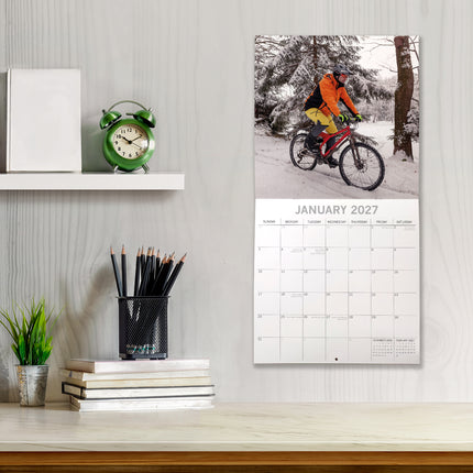 Mountain Biking 2027 Premium Square Wall Calendar lifestyle image