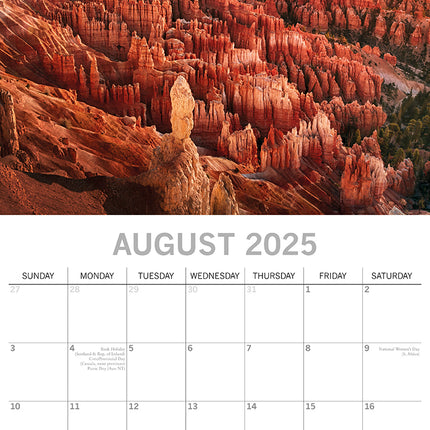 National Parks USA - 2025 Square Wall Calendar 16 Months New Year Planner Gift