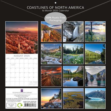 National Parks USA - 2025 Square Wall Calendar 16 Months New Year Planner Gift