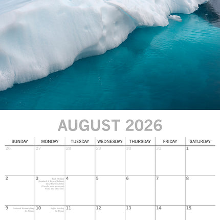 Antarctica - 2026 Square Wall Calendar 16 Months World & Travel Premium Planner