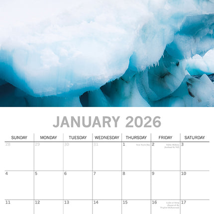 Antarctica - 2026 Square Wall Calendar 16 Months World & Travel Premium Planner