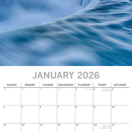 Natural Wonders - 2026 Square Wall Calendar 16 Month World & Travel Planner Gift