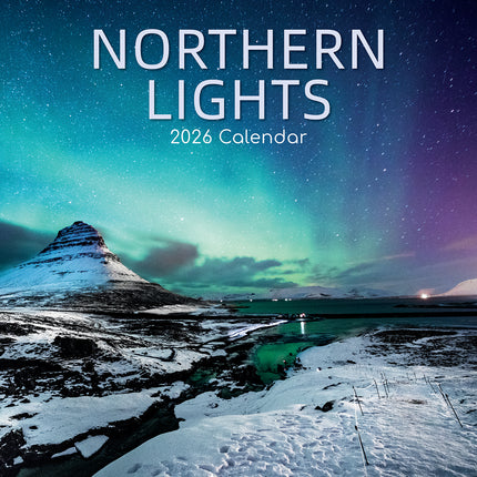 Northern Lights 2026 Square Wall Calendar 16 Months World & Travel Planner Gift