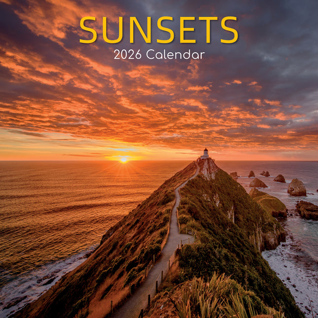 Sunsets - 2026 Square Wall Calendar 16 Month World & Travel Premium Planner Gift