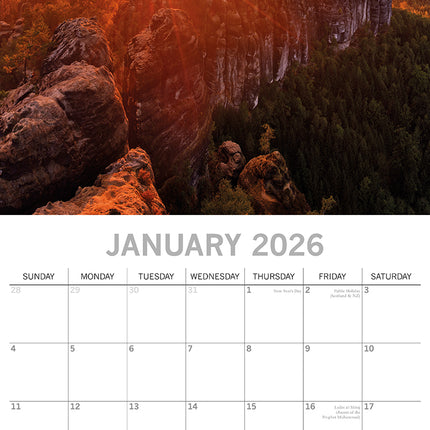 Sunsets - 2026 Square Wall Calendar 16 Month World & Travel Premium Planner Gift