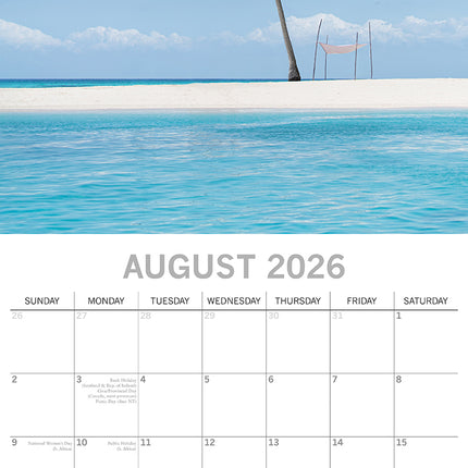 Tropical Escapes 2026 Square Wall Calendar 16 Months World & Travel Planner Gift