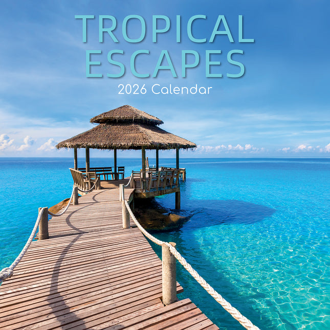 Tropical Escapes 2026 Square Wall Calendar 16 Months World & Travel Planner Gift
